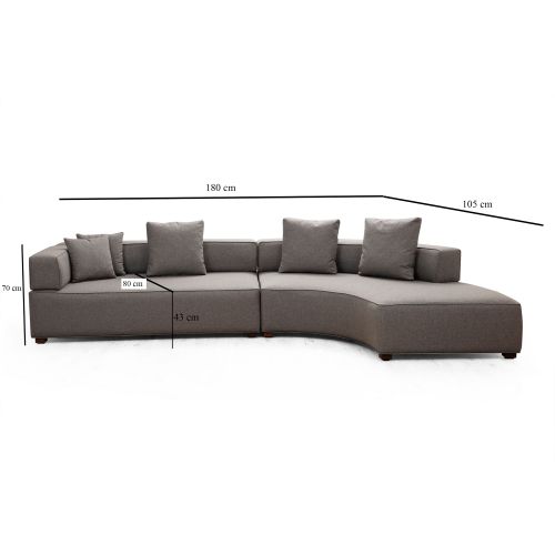 Atelier Del Sofa Gondol-1 (L3-CHL) - Sivi ugao slika 10