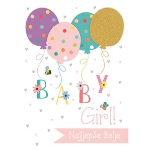 BABY GIRL NAJLJEPŠE ŽELJE - ČESTITKA