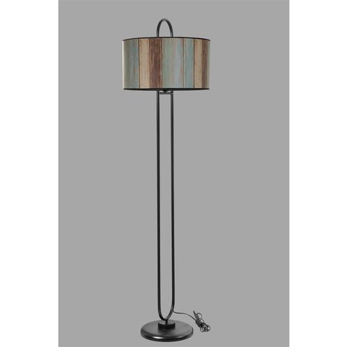 Elips Lambader Siyah Ayak Renkli Abajurlu Multicolor Floor Lamp slika 3