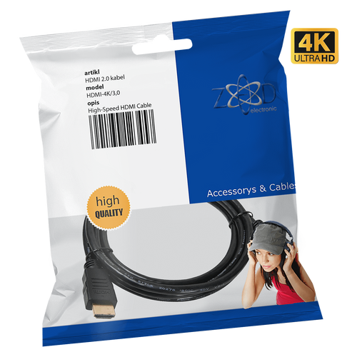 ZED electronic HDMI 2.0 kabl, 4K, dužina 3,0 met. - HDMI-4K/3,0 slika 2