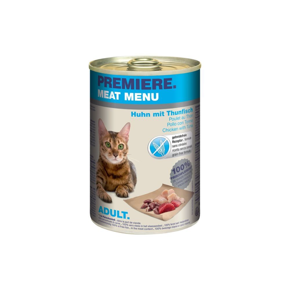 Premiere Cat Meat Menu Adult piletina i tuna 400 g konzerva slika 1