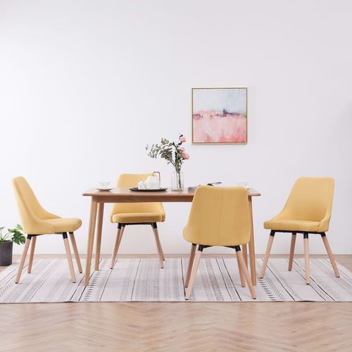 Blagovaonske stolice od tkanine 4 kom žute slika 18