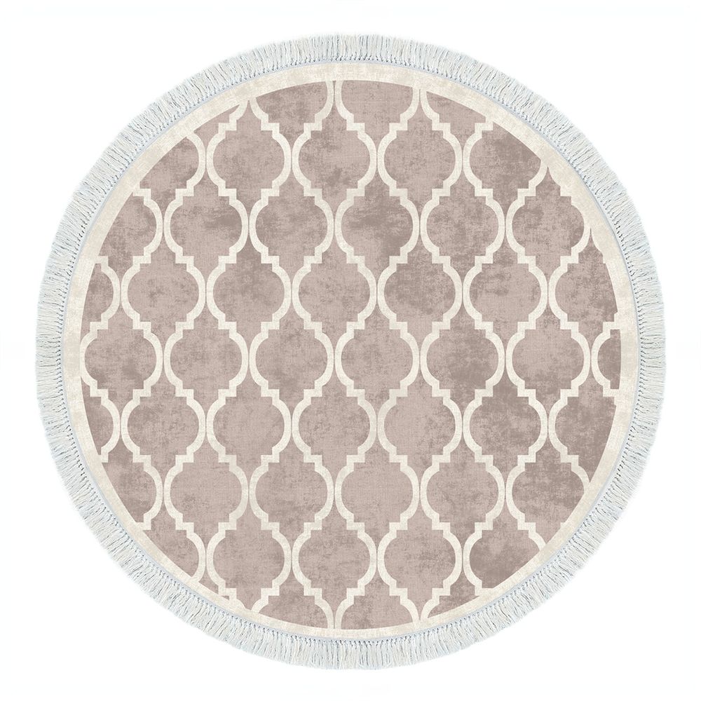 Kremasto-smeđi hodnički tepih ALN400601KR17 (100 x 100 cm) slika 2