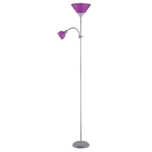 Rabalux Action Podna lampa sa čitačem E27 100W+E14 25W srebro-lila