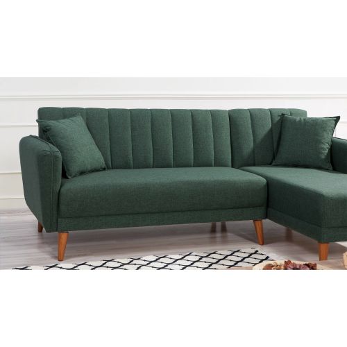 Aqua Corner Right - Tamnozelena kutna sofa na razvlačenje slika 3