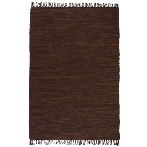 Ručno tkani tepih Chindi od kože 160 x 230 cm smeđi slika 28