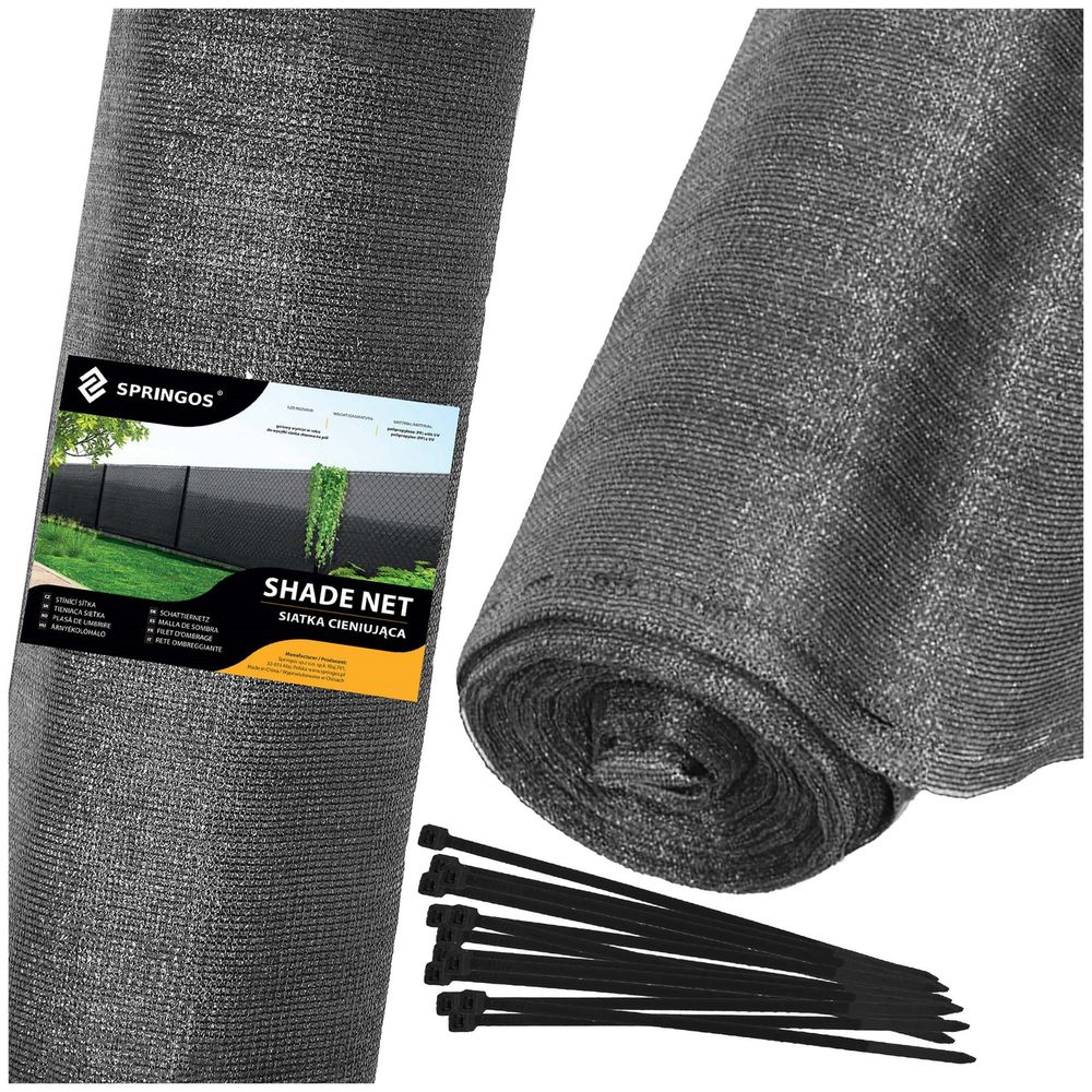 Mreža za sjenjenje, svijetli antracit, 140 g/m², 1,5 × 50 m + 200 vezica slika 5