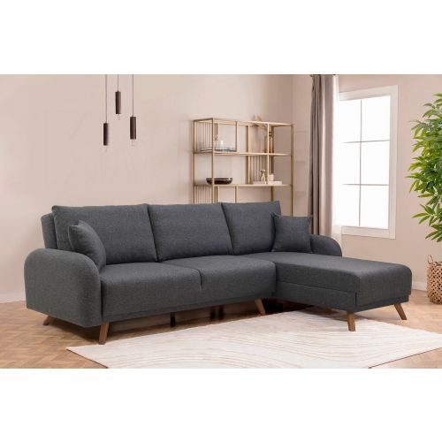 Atelier Del Sofa Hera 1 Ugao - Antracit Antracit Ugaona Sofa na Razvlačenje slika 2