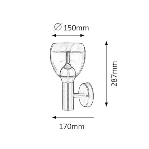 Rabalux Dresden spoljna zidna lampaLED6,5W inox IP44 Spoljna rasveta slika 2