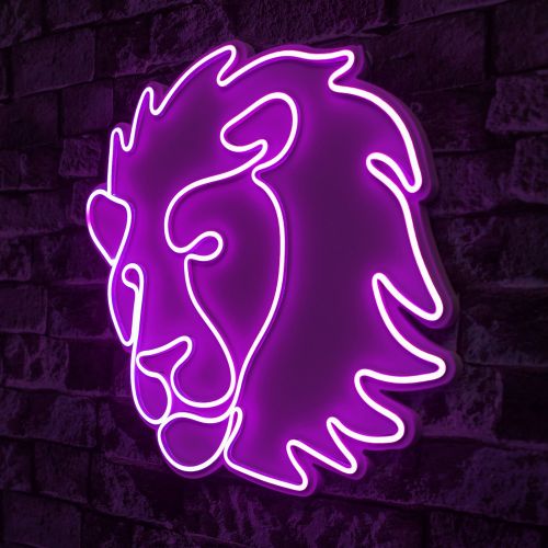 Wallity Ukrasna plastična LED rasvjeta, Lion - Pink slika 8