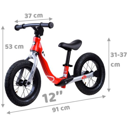 Bicikl bez pedala Little Knight aluminij 12" crveni slika 4