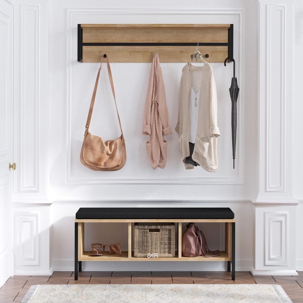 Shana Oak Black Hall Stand slika 1