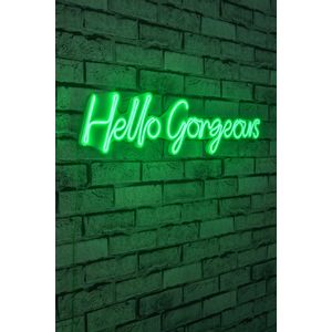 Wallity Ukrasna plastična LED rasvjeta, Hello Gorgeous - Green
