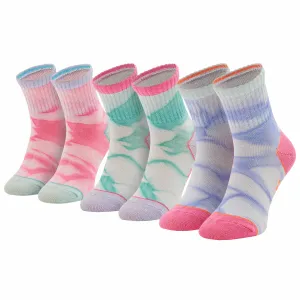 Skechers 3ppk girls casual fancy tie die socks sk41076-6064