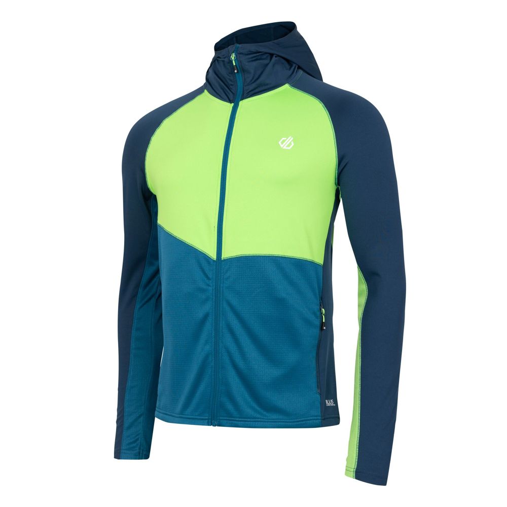 Dare2B Muški duks na kopčanje Assimilate II Core Stretch, Moonlight Denim/Green slika 2