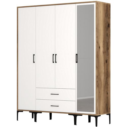 Kumsal STR - Walnut, White Walnut
White Wardrobe slika 5