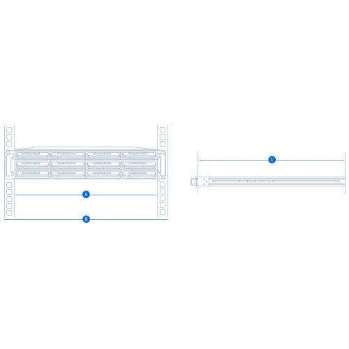 Synology RKM114 Rail Kit Mounted za 1U Rack Station modele slika 2