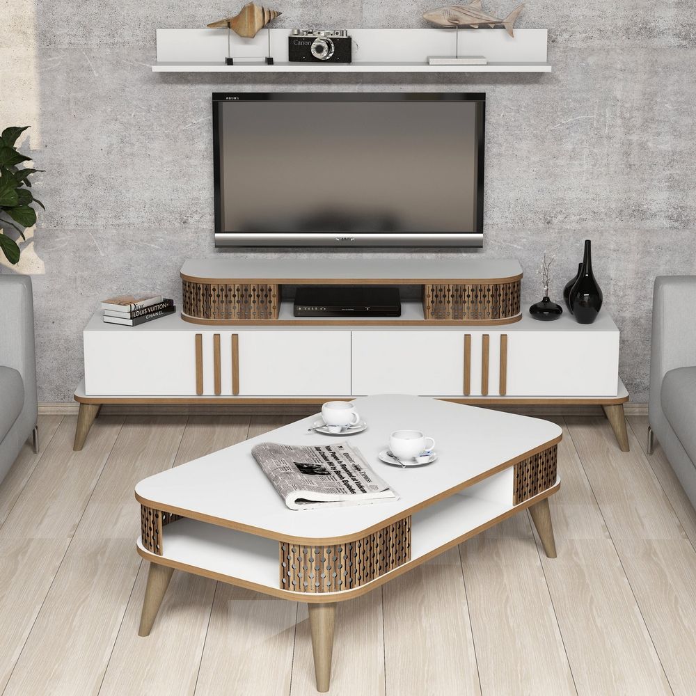 Eylül - Set namještaja za dnevnu sobu u bijeloj boji slika 1