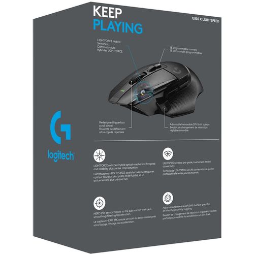 Miš Logitech G502 X LIGHTSPEED - BLACK/CORE, 910-006180 slika 7