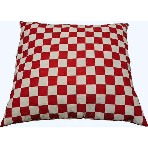 Ukrasni jastuk, crveno bijele kockice slika 1
