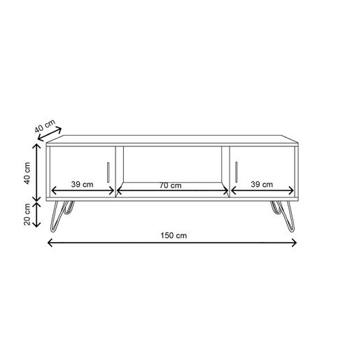 TV komoda Seyhan - L3018, hrastov dekor slika 5