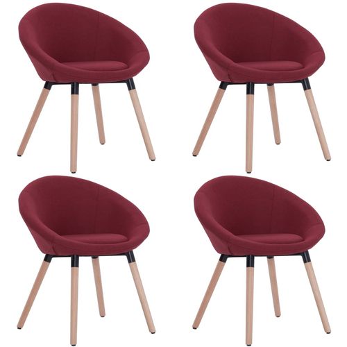 Blagovaonske stolice od tkanine 4 kom crvena boja vina slika 21