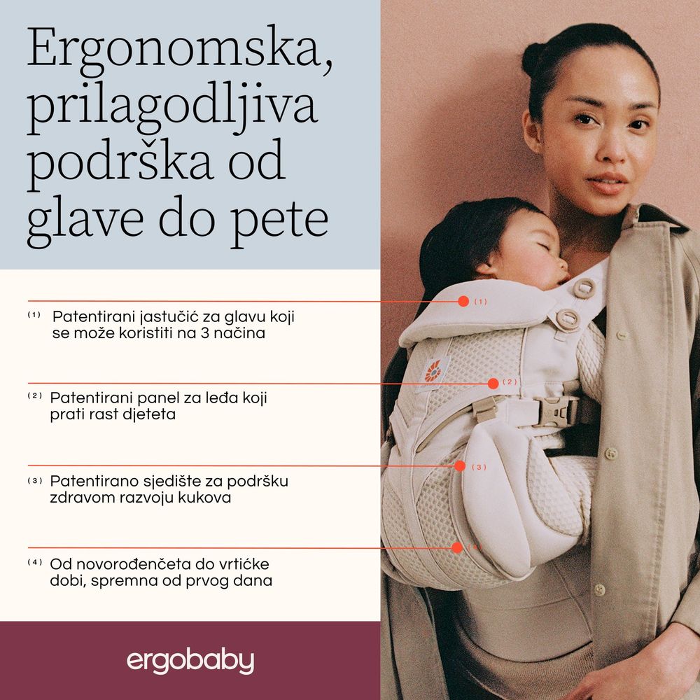 Ergobaby Omni 360 nosiljka Cool Air, Onyx Black slika 4