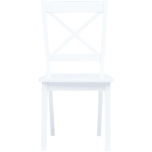 Blagovaonske stolice od masivnog drva kaučukovca 4 kom bijele slika 20
