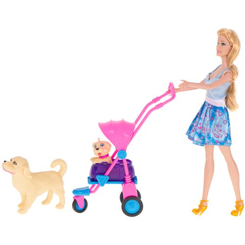 Lutka u šetnji s kolicima i psićima slika 3