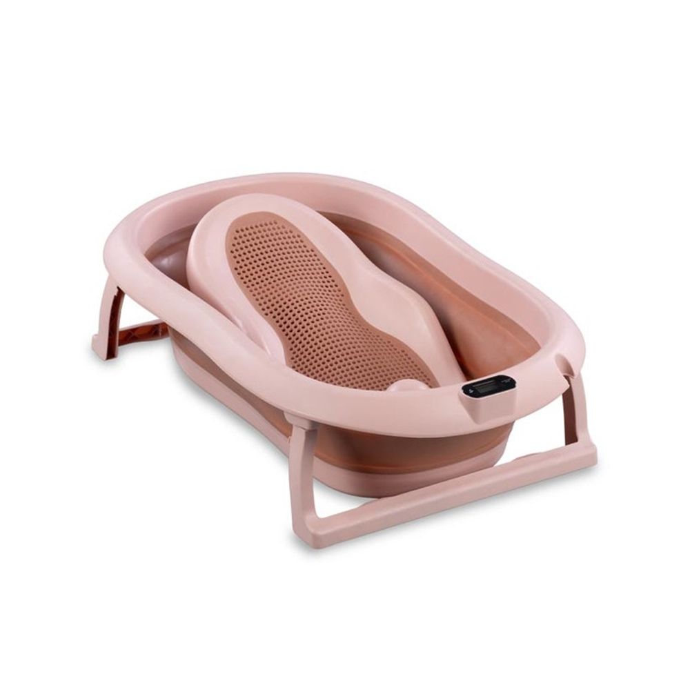 Sklopiva kadica s podlogom i termometrom dark pink slika 1