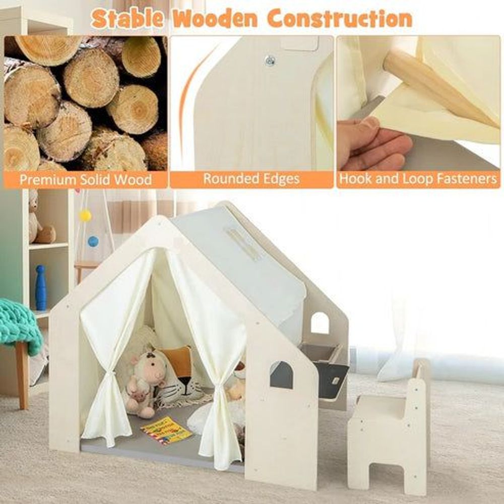 Kinder Home Multifunkcionalna drvena dječija kućica 6U1 slika 7