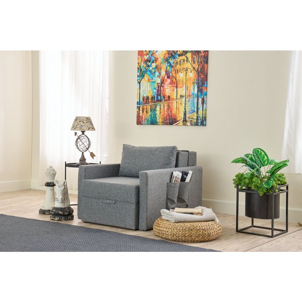Jednosjed sofa na razvlačenje Saros - siva slika 2