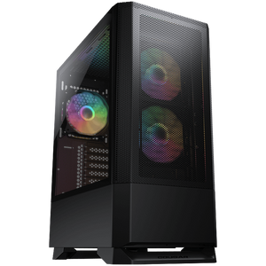 COUGAR | MX430 Mesh RGB Black | PC Case | Mid Tower / Mesh Front Panel / 3 x ARGB Fans / 4mm TG Left Panel