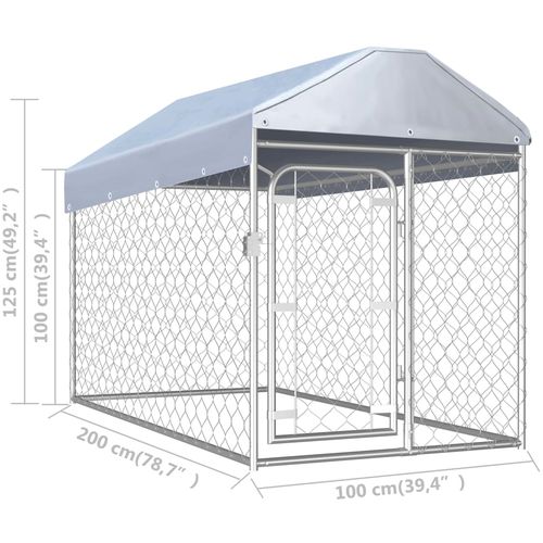 Vanjski kavez za pse s krovom 200 x 100 x 125 cm slika 10