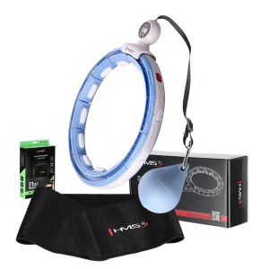 Set hula hoop magnetski plavi hhm15 s utegom + brojač hms + podrška za struk br163 crni pluz veličina