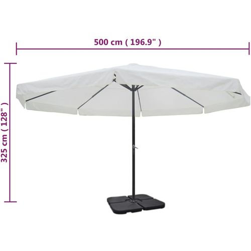 Aluminijski kišobran s prijenosnim temeljem bijeli slika 59