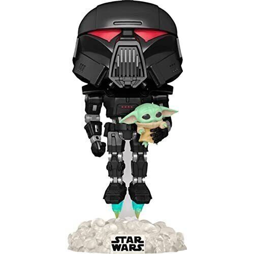 FUNKO POP STAR WARS: THE MANDALORIAN DARK TROOPER WITH GROGU slika 1