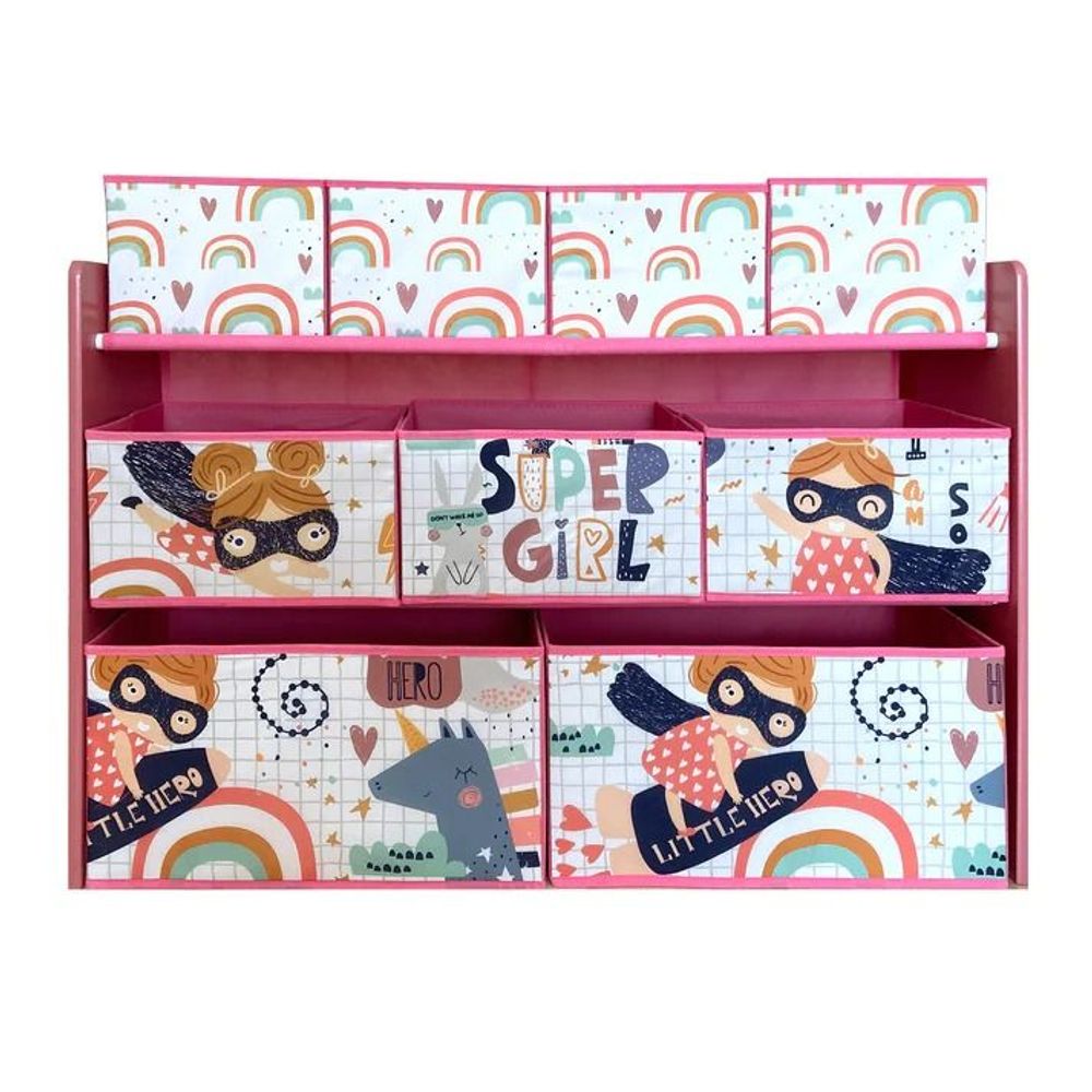 Kinder Home Organizator za igračke Super Girl, Rozi slika 2