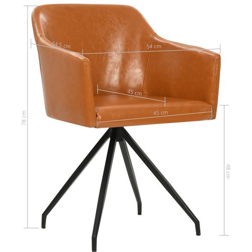 Blagovaonske stolice od umjetne kože okretne 6 kom smeđe slika 16