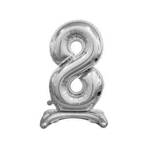 BC-ASS8 Folijski balon sa postoljem 8 Silver 74cm