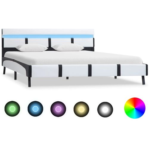 Okvir za krevet od umjetne kože LED bijeli 160 x 200 cm slika 27