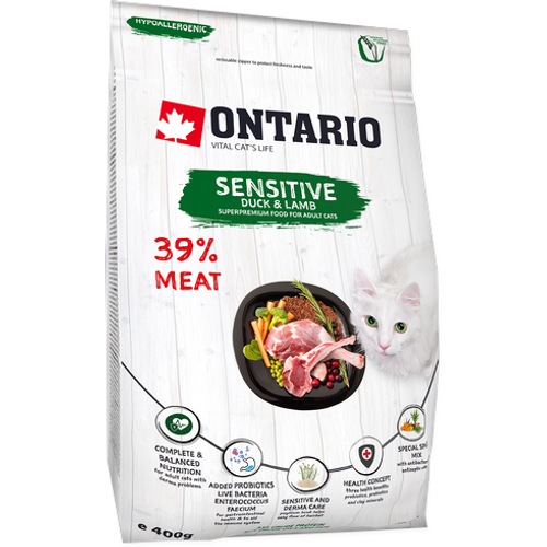 ONTARIO HRANA ZA MAČKE, SENSITIVE/DERMA, 6,5KG slika 1