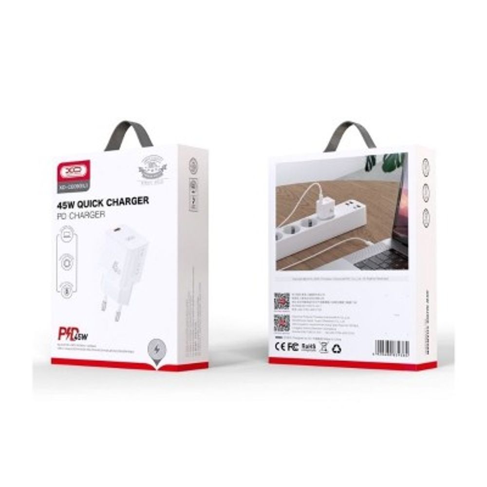 Kućni punjač XO CE09 PD 45W (USB-C) + kabal Type C slika 1