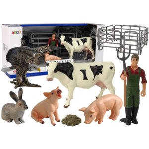 Veliki set figurica domaćih životinja s farmerom i dodacima, 11 kom.