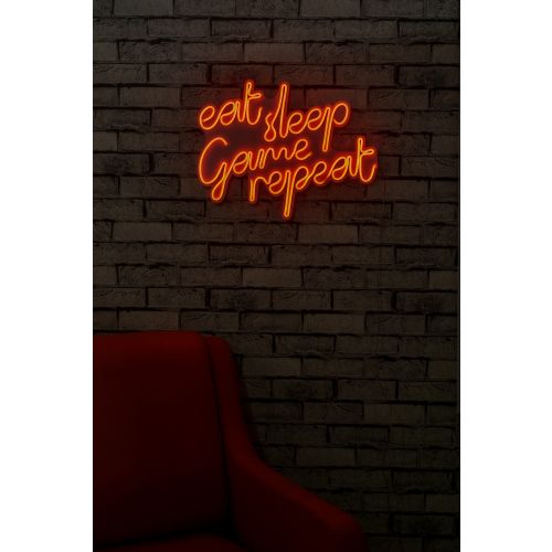 Wallity Ukrasna plastična LED rasvjeta, eat sleep game repeat - red slika 3