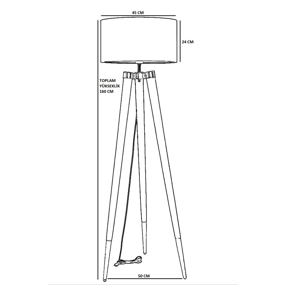 Podna Lampa u Bež Boji s Orahovim Finišem - Model 8578-11 slika 4