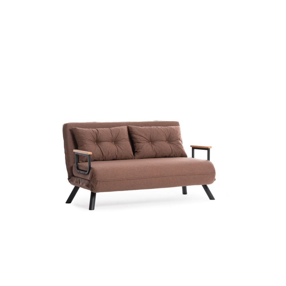 Sando 2-Seater - Svijetlo smeđi dvosjed koji se pretvara u krevet slika 9