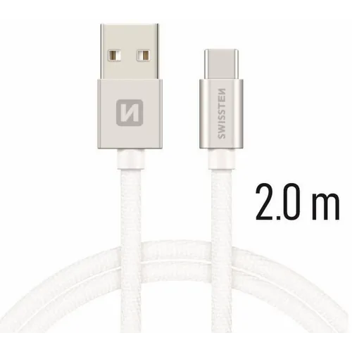 Swissten kabl USB/Type C 2,0m siva slika 1