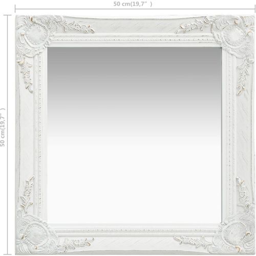 Zidno ogledalo u baroknom stilu 50 x 50 cm bijelo slika 5