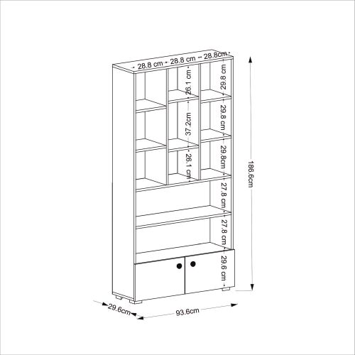 Woody Fashion Polica za knjige, Penguen - Sapphire Oak slika 6